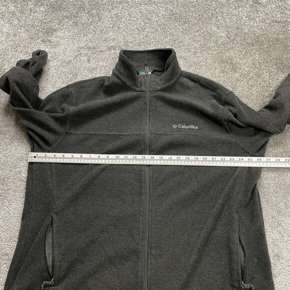 Columbia Steen Mountain Fleece Jacket Mens XL Gray Full Zip Pockets High Neck - Picture 6 of 11